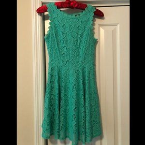 City Studio aqua lace fit & flare dress sz 3
